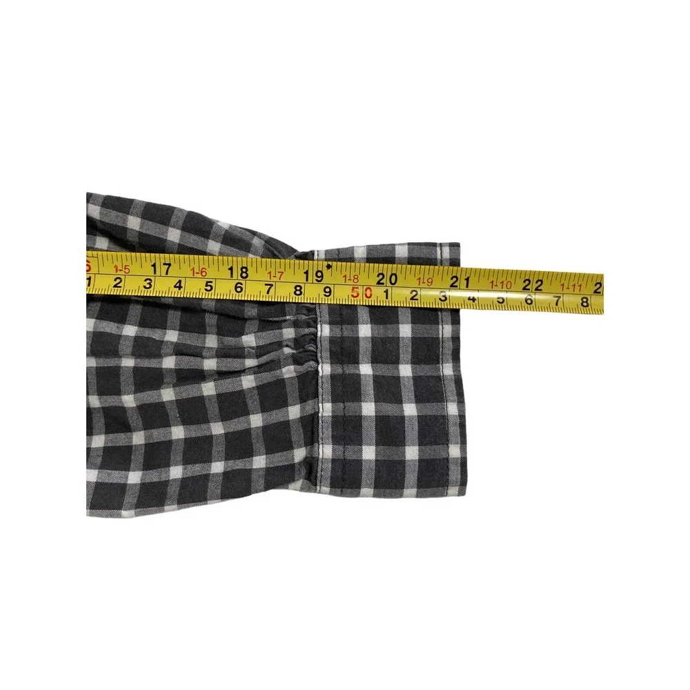 PLACE Size 10 12 Boys DRESS SHIRT Children's Place Plaid Button Up‎ Black White